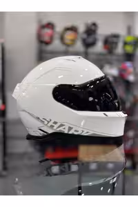 کلاه کاسکت موتورسیکلت سفید ایمنی Skwal I3 Blank Led با منظره یاب شفاف شارک Shark