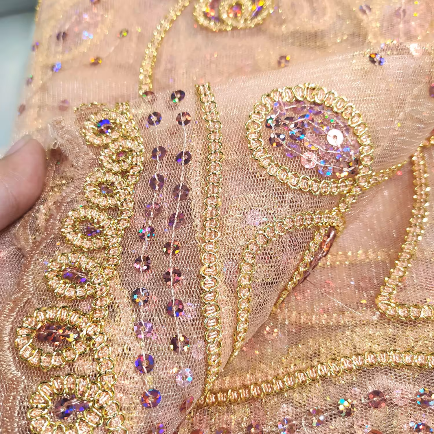 پارچه مجلسی توری پولکدار