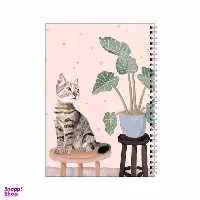 دفتر مشق 100 برگ بامبیلیپ طرح گربه و گلدان کد 6709536