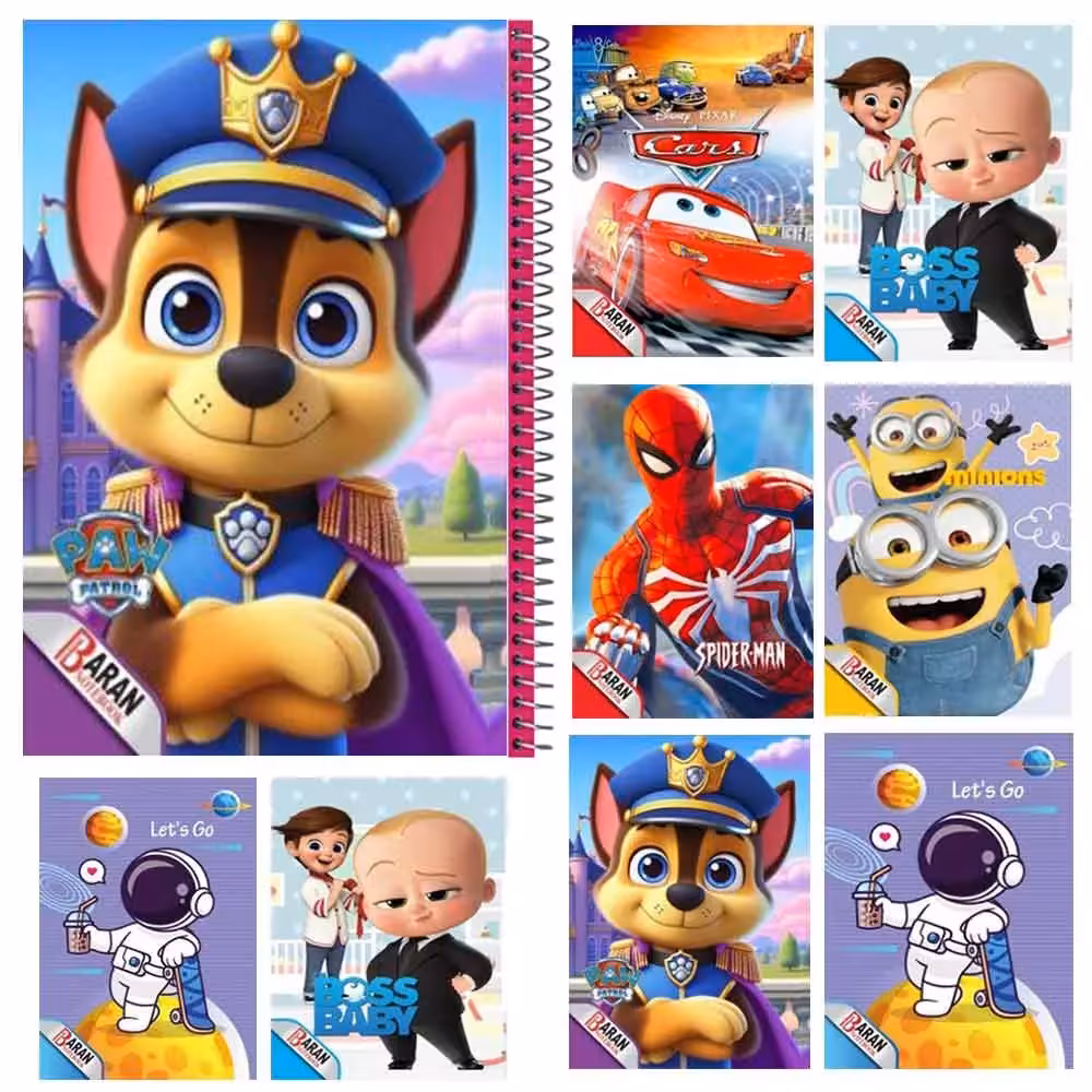 خرید دفتر مشق 100 برگ جلد دار (مجلد) سیمی طرح فانتزی