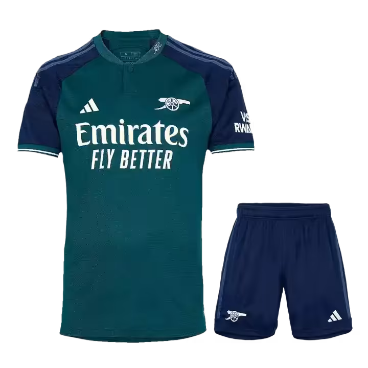 کیت سوم پلیری آرسنال 2024 ست پیراهن و شورت با لوگوی ژله ای و تایلندی