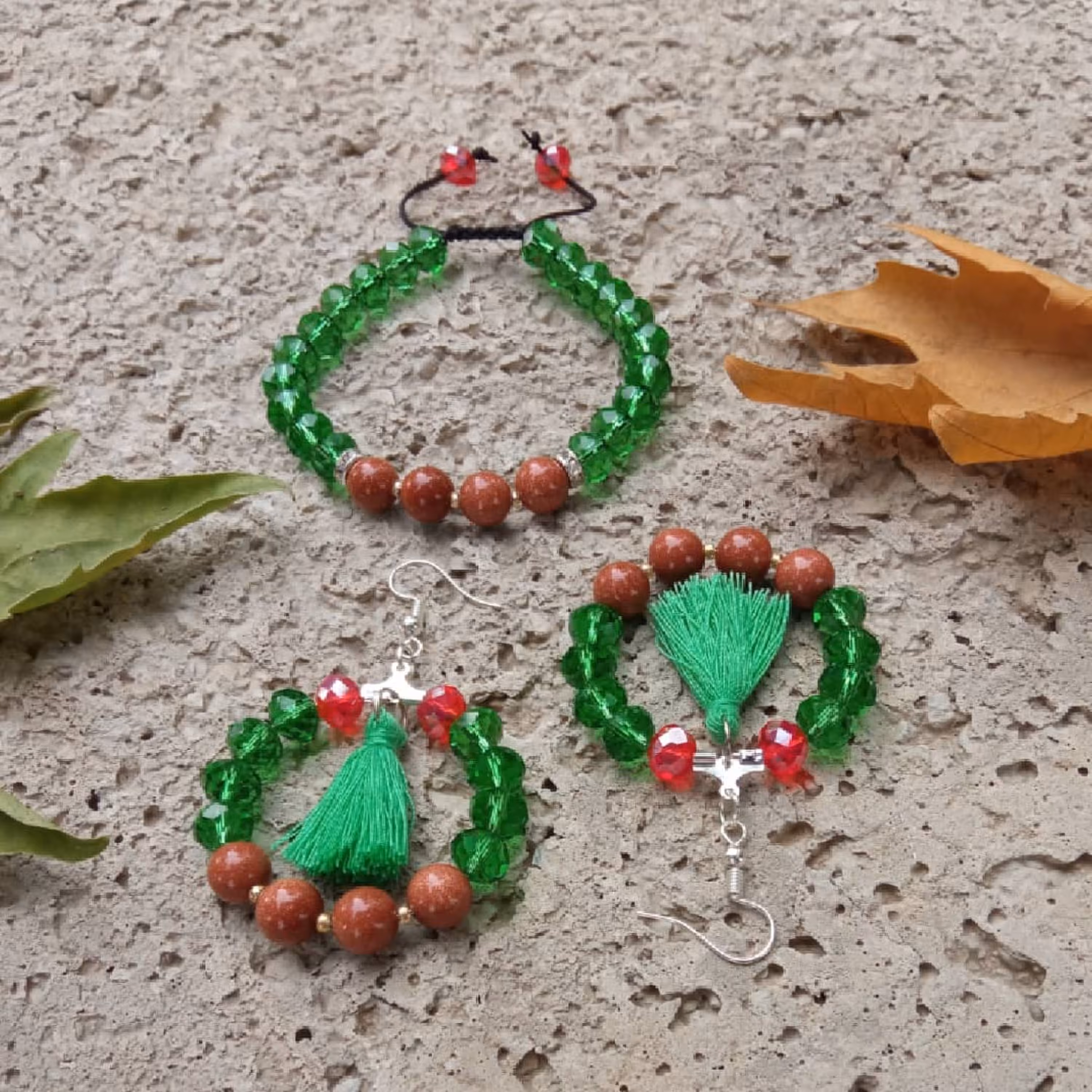 نیم ست سنگ دلربا و کریستال