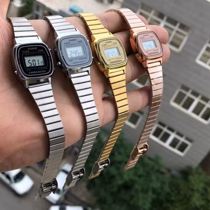 ساعت مچی کاسیو نوستالژی دیجیتالی بند ریلی
