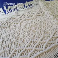 کاور کوسن مکرومه بافی گالری هنریون طرح تور و لوزی عروس کاور پارچه الیاف طبیعی ارسال بصورت پس کرایه