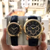 ست ساعت زنانه مردانه با هم کوکو بند چرمی 26623