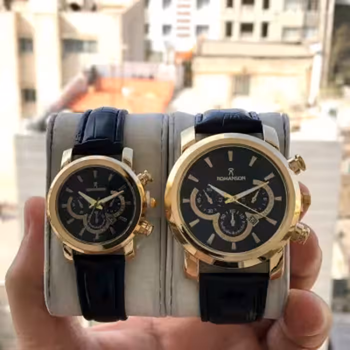 ست ساعت زنانه مردانه با هم کوکو بند چرمی 26623