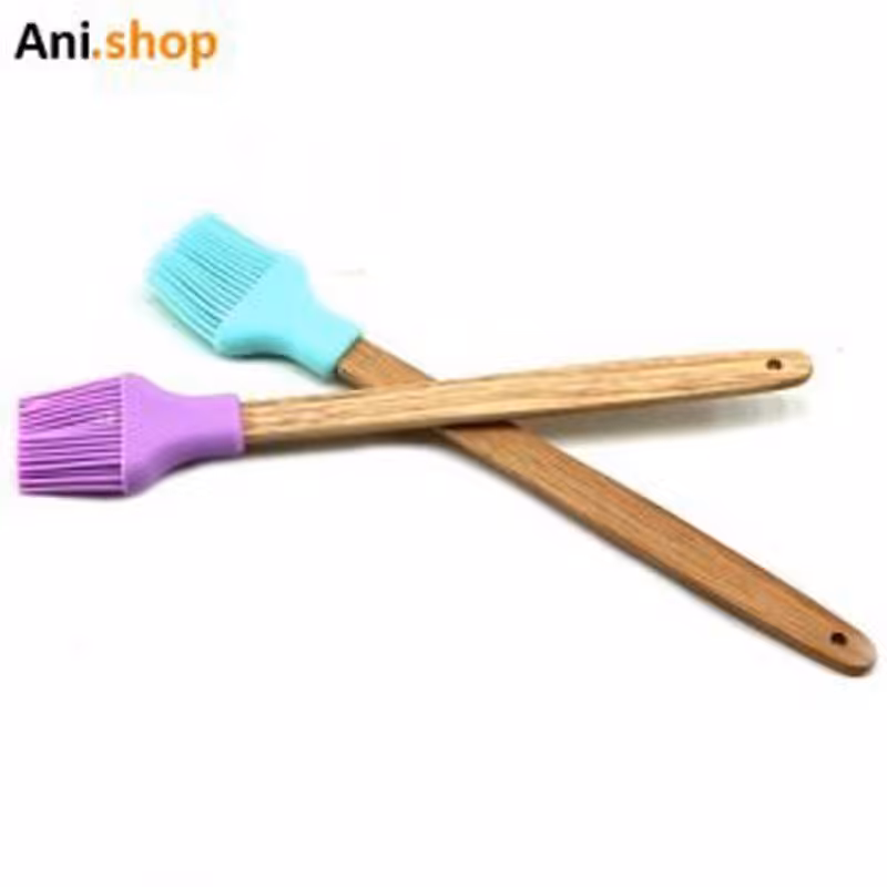 فرچه آشپزی سیلیکونی دسته چوبی در رنگ های  -فیروزه ای -صورتی- بنفش – ابی  ez- 65