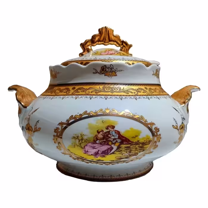 سوپ خوری چینی لیلی مجنون طلاکوب  جهیزیه ارسال ایمن پسکرایه 