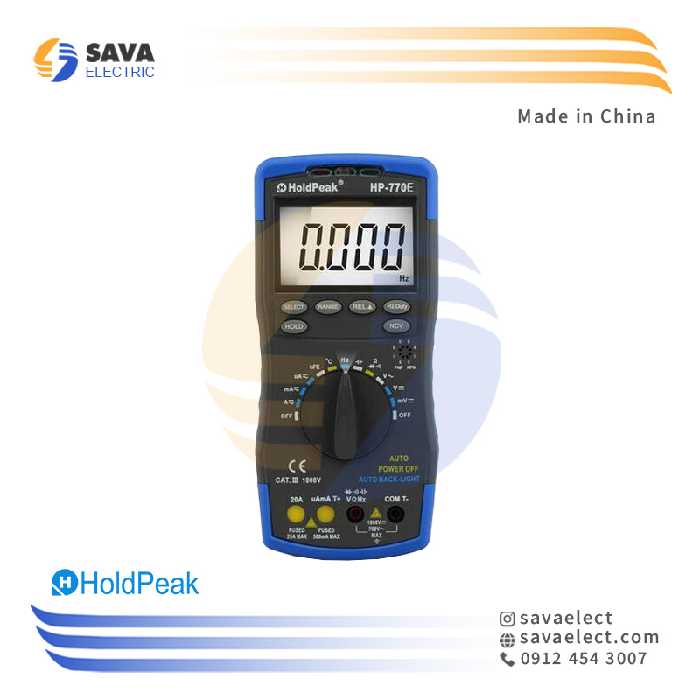 خرید مولتی متر دستی دیجیتال هلد پیک 770E | ساوا الکتریک