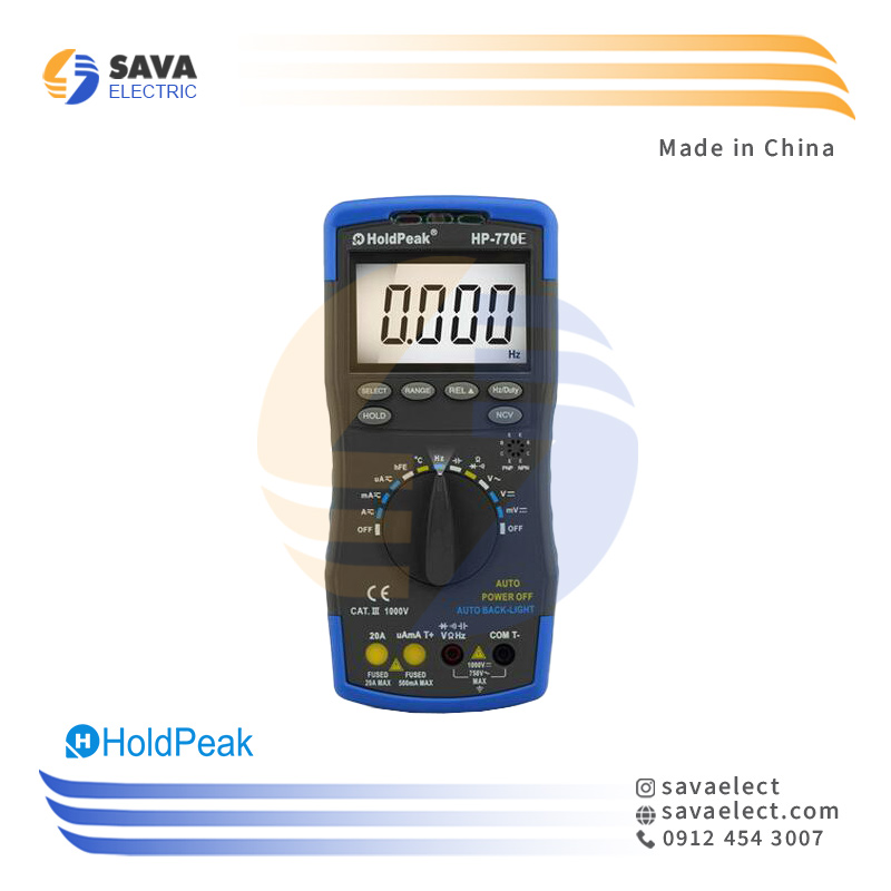 خرید مولتی متر دستی دیجیتال هلد پیک 770E | ساوا الکتریک
