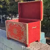 صندوقچه .صندوق  سنتی قدیمی ترمه تحویل در باربری مقصد 