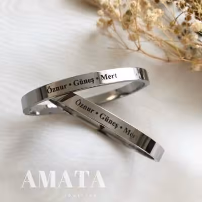 بنگل استیل با حک متن دلخواه