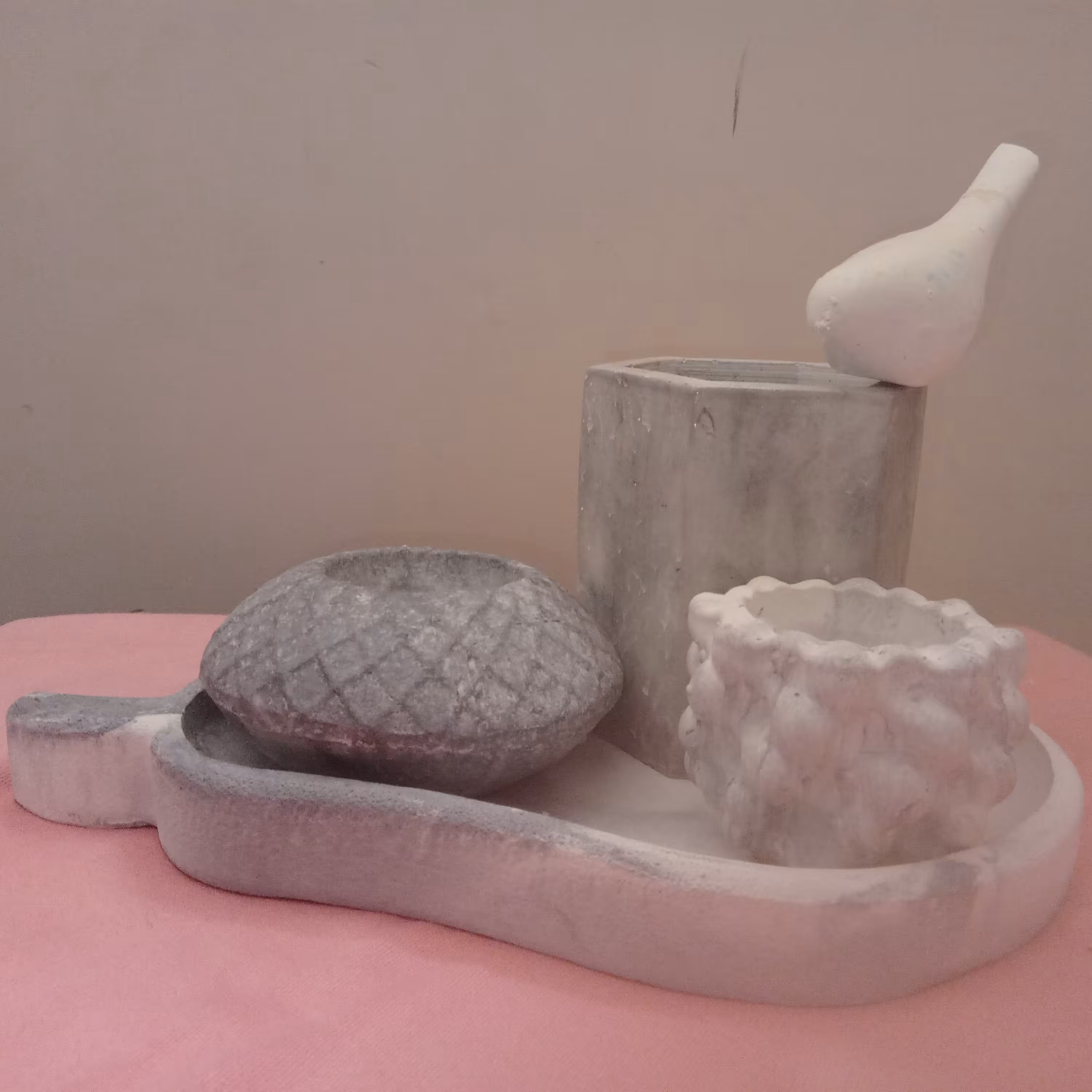 سنگ مصنوعی اکسسوری جاوارمری سینی طرح گلابی