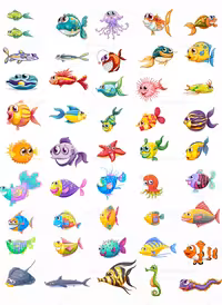وکتور حیوانات آبزی | گرافیک با طعم تربچه