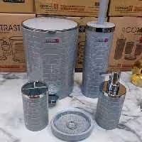 ست بهداشتی خط درشت طوسی کمرنگ-کروم