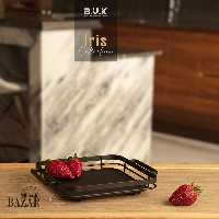سینی مستطیل فلزی کوچک بی وی کی کد 406220 کالکشن آیریس