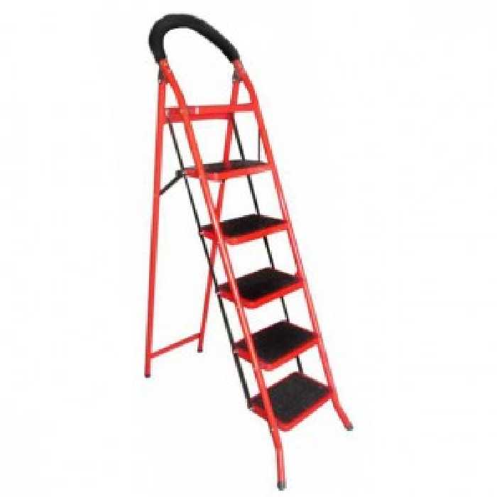 نردبان تاشو 6 پله قرمز رنگ سهند