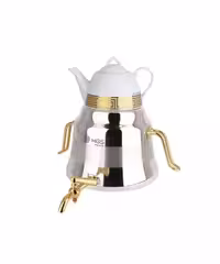 کتری استیل و قوری چینی ( براق طلایی ) برند ام جی اس MGS کد کالا K41015