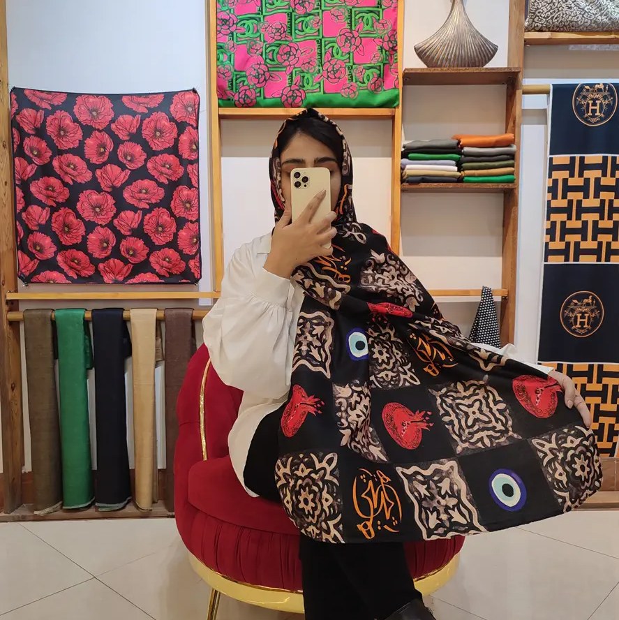 شال یلدایی طرح شعر و انار سنتی پاییزه کد 6241