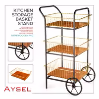 سبد سیب زمینی پیاز سه طبقه طلایی  مدل ایسان طلایی