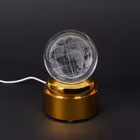 چراغ خواب گوی شیشه ای مدل چرخشی موزیکال طرح کره زمین