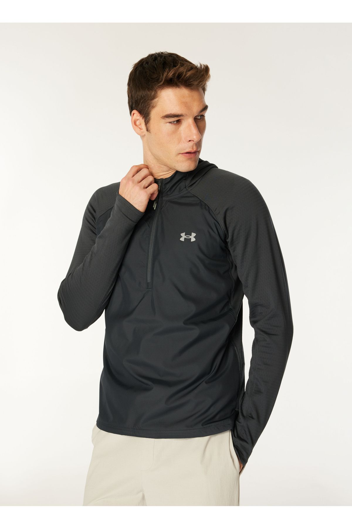 تی شرت خاکستری مردانه قالب معمولی 016 UA RUN Under Armour