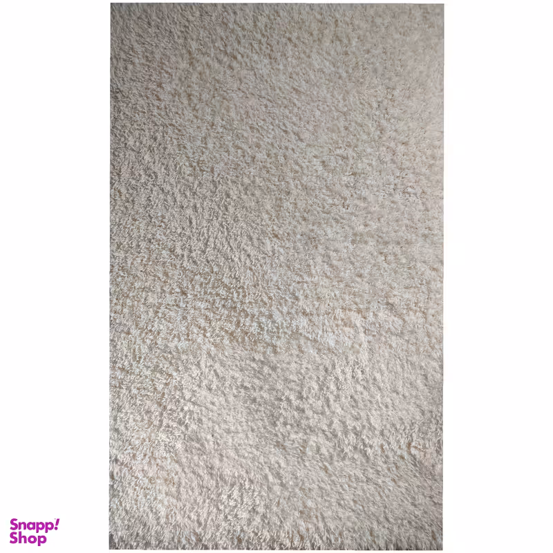 فرش ماشینی مدل شگی طرح فلوکاتی زمینه کرم