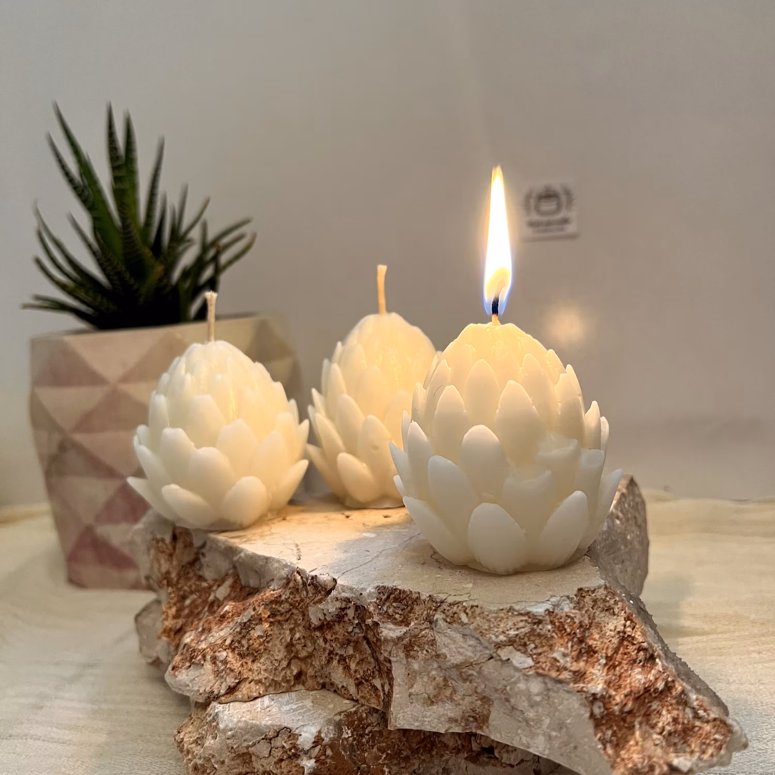 شمع دستساز لوتوس در رنگ دلخواه شما