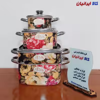 سرویس قابلمه مربعی 7 پارچه گلدار جنوب کد 15