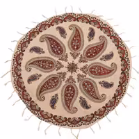 رومیزی گرد قلمکاری سنتی سایز 80 سانتی متر