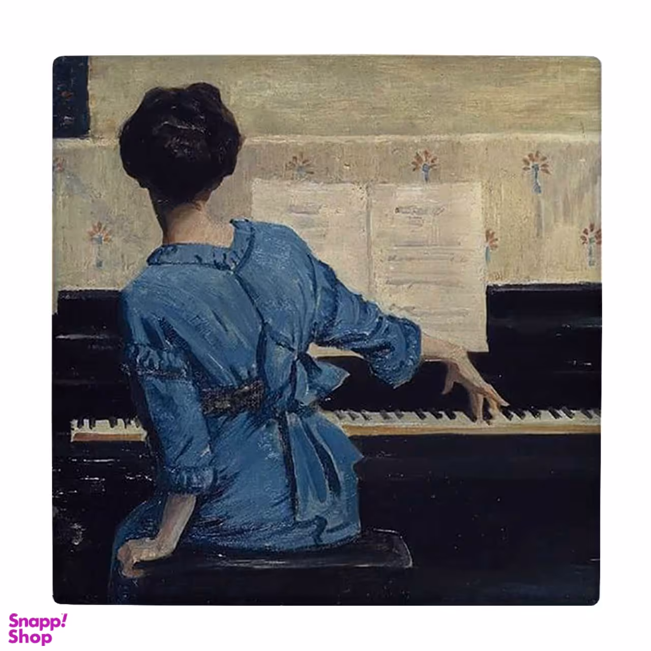 زیر لیوانی طرح نقاشی بانوی ژاپنی پیانیست کد 5979117_4880