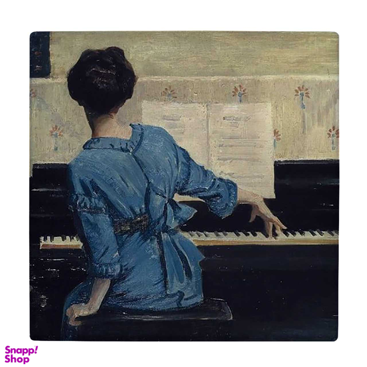 زیر لیوانی طرح نقاشی بانوی ژاپنی پیانیست کد 5979117_4880