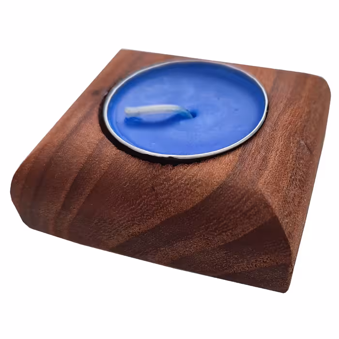 جاشمعی  چوب طبیعی آفرازه (همراه شمع وارمر  با رنگ رندم)