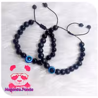 دستبند ست چشم و نظر با سنگ اونیکس مات و براق دو عددی