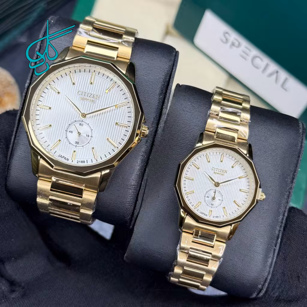 خرید ست ساعت زنانه و مردانه سیتیزن اسپشیال کلاسیک موتور ژاپن کیفیت عالی رنگ ثابت کد 2116880 - ردگل