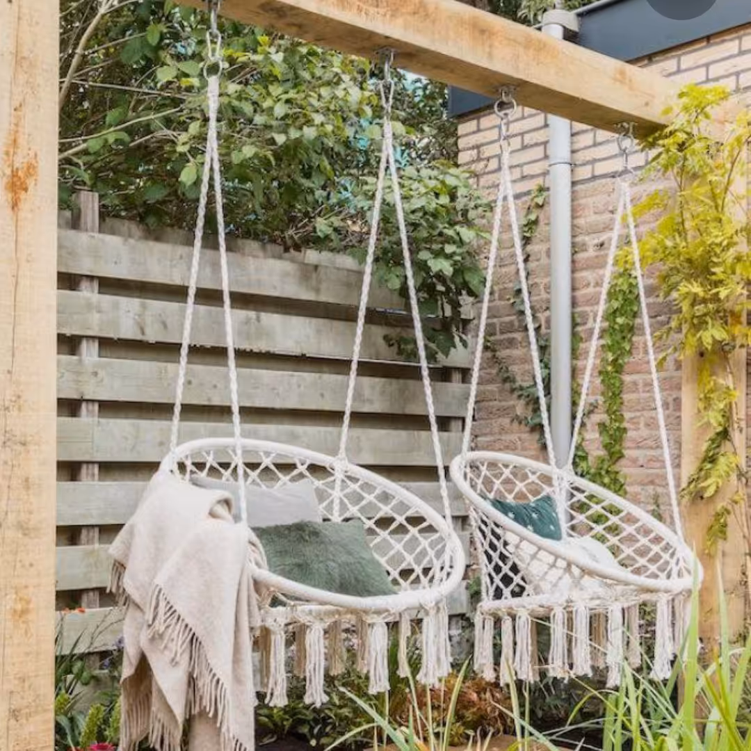 تاب ریلکسی یا تاب معلق تک نفره اسکلت تمام فلزی با فته شده با قیطان تحمل وزن تا 150 کیلوگرم ارسال بصورت پس کرایه