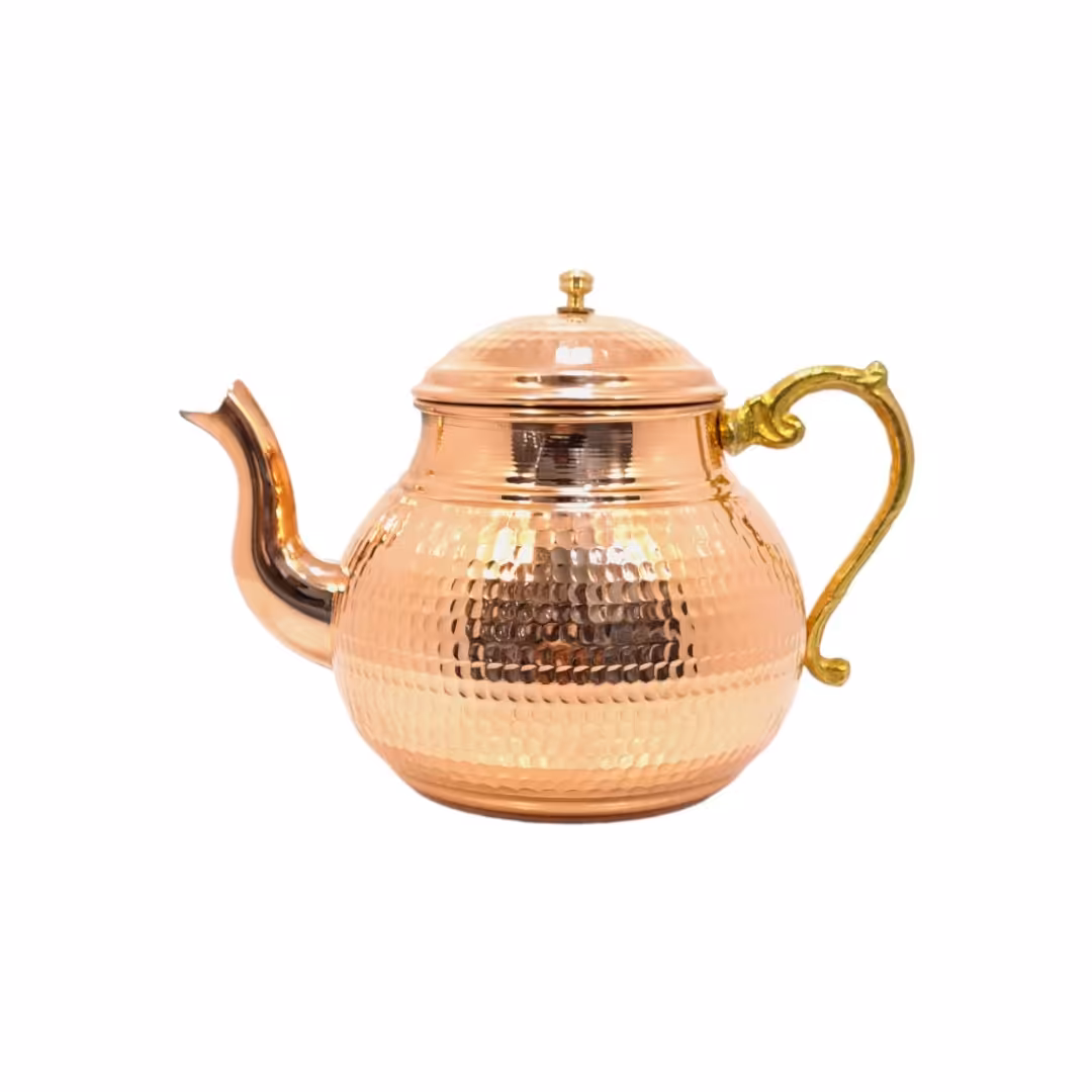 قوری مسی دسته برنجی کد 1019