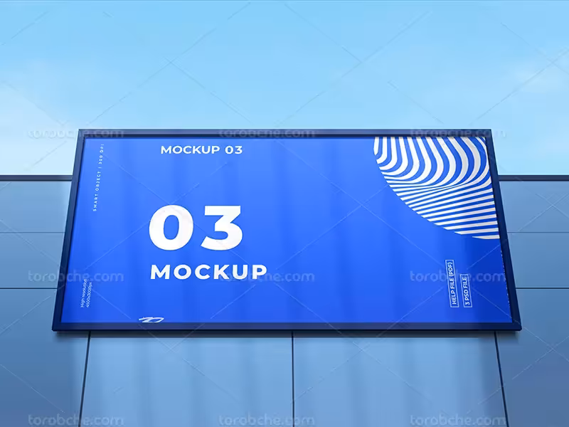 موکاپ لایه باز بیلبورد افقی | گرافیک با طعم تربچه