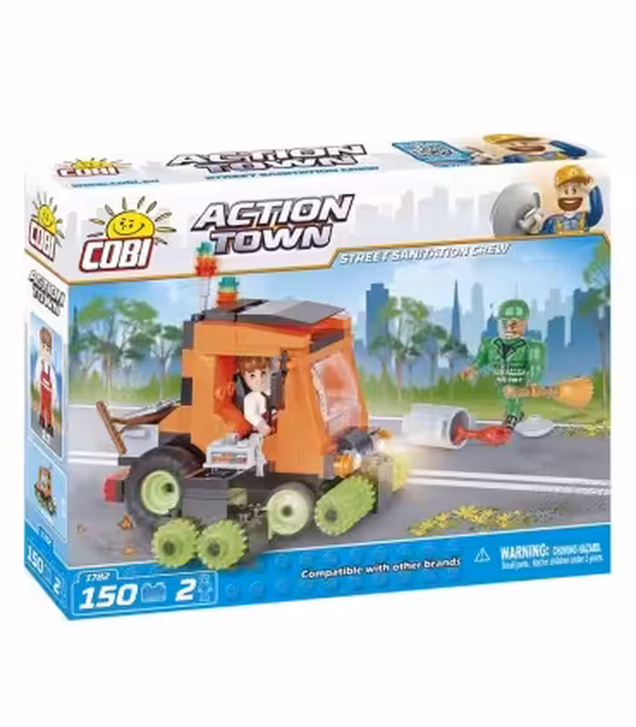 اسباب بازی ساختنی مدل زندگی شهری- خدمه نظافت شهر Cobi Action Town Street Sanitation Crew
