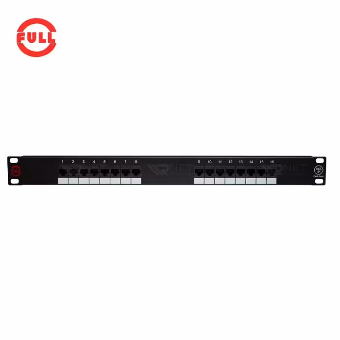 پچ پنل 16 پورت Cat5E فول مدل FA-652K-168-C5E-BK