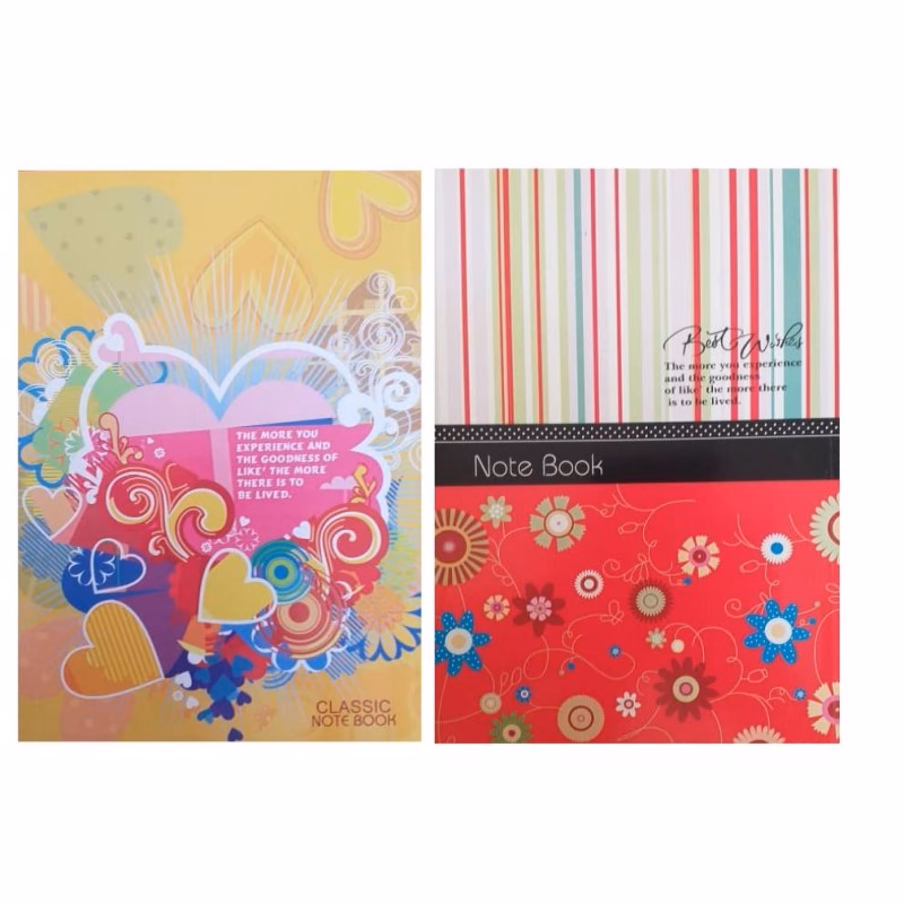 دفتر مشق 100 برگ مدل قلب و عشق بسته 2 عددی