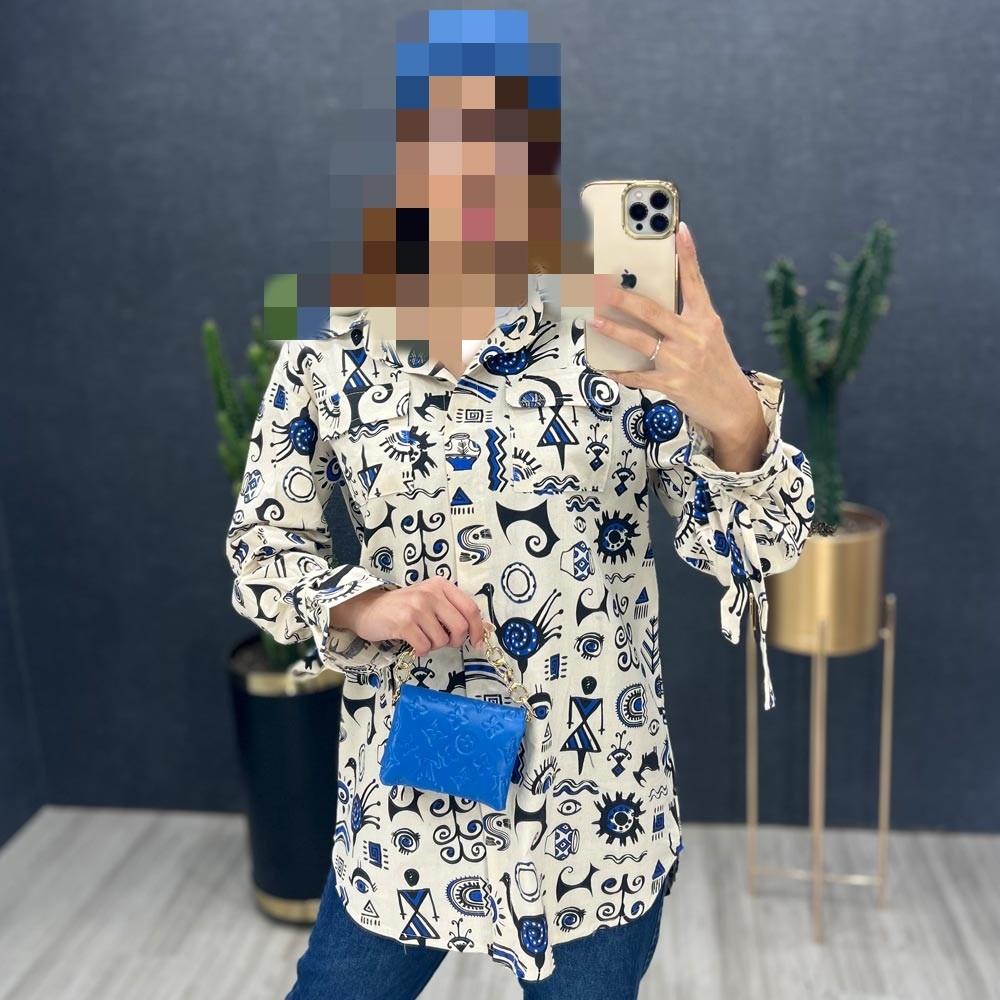 مانتو طرح شلوغ لینن فری سایز مناسب LXL2XL