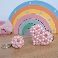 آویز و دسته کلید مرواریدی طرح (قلب)