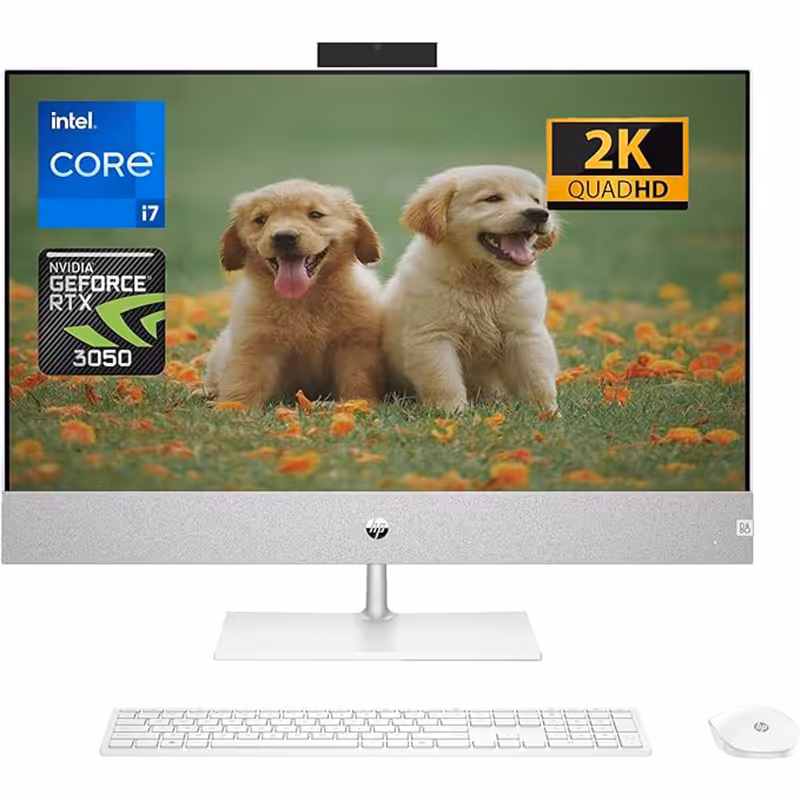 خرید و قیمت کامپیوتر آل این وان اچ پی 27 اینچی مدل PAVILION 27-ca2021ny i7 16GB 512GB SSD 4GB RTX3050