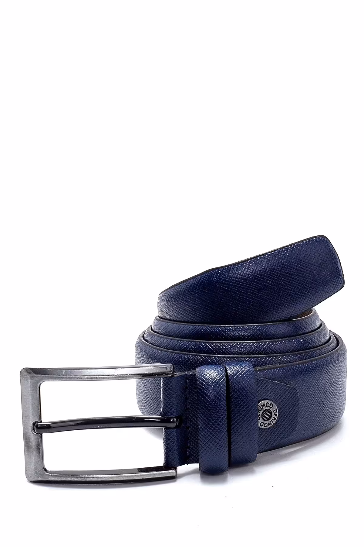 کمربند آبی مردانه چرمی اورجینال Derimod