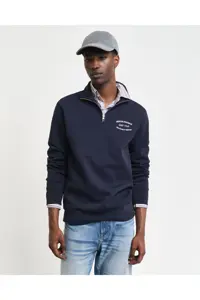 سویشرت آبی مردانه آرم نیمی از LOGO LAVY NAVY Gant
