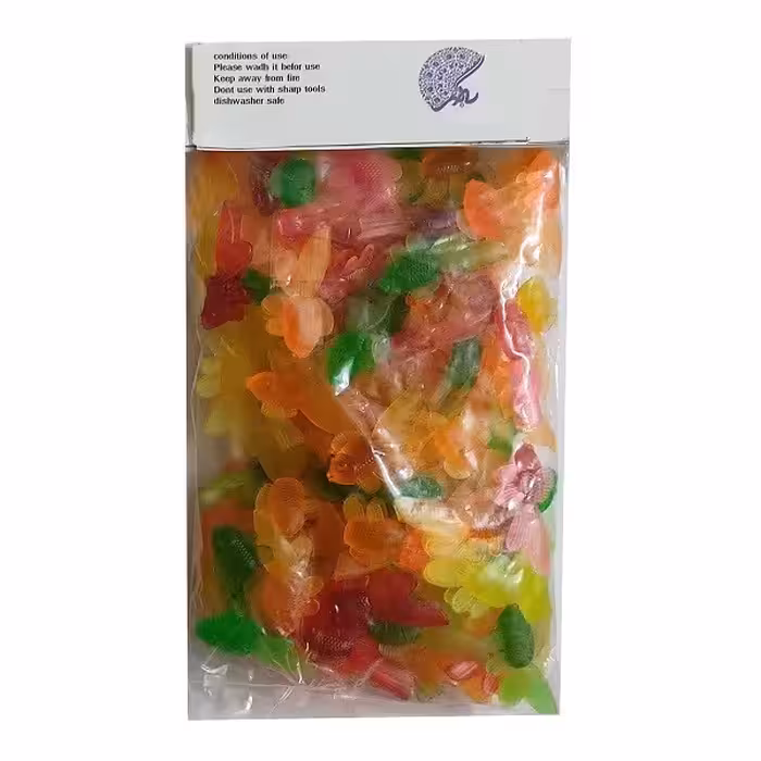 ابزار تزیین کیک به گز مدل ماهی گلد فیش مجموعه 100 عددی