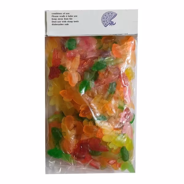 ابزار تزیین کیک به گز مدل ماهی گلد فیش مجموعه 100 عددی