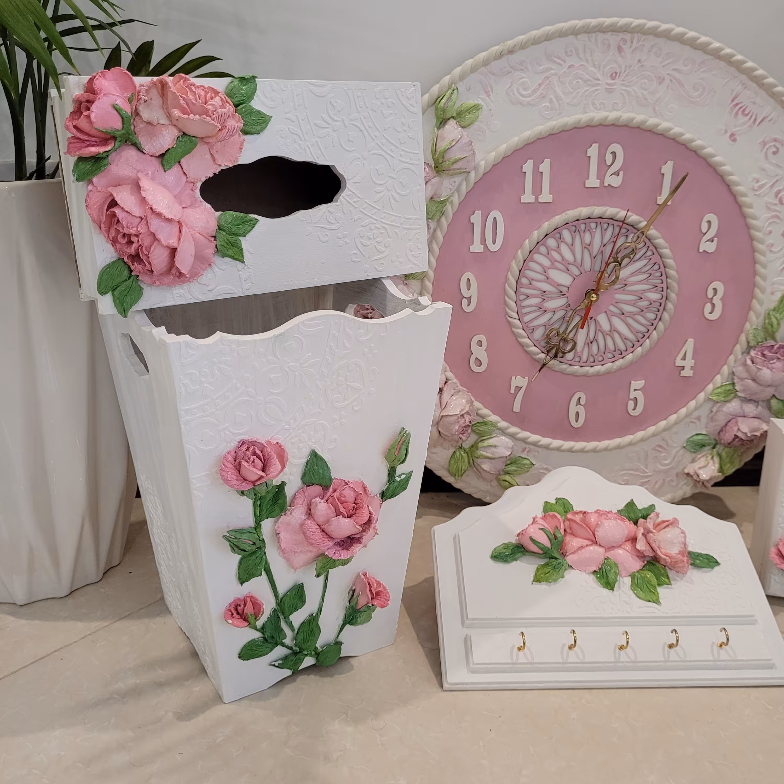 ست جا دستمال و سطل زباله