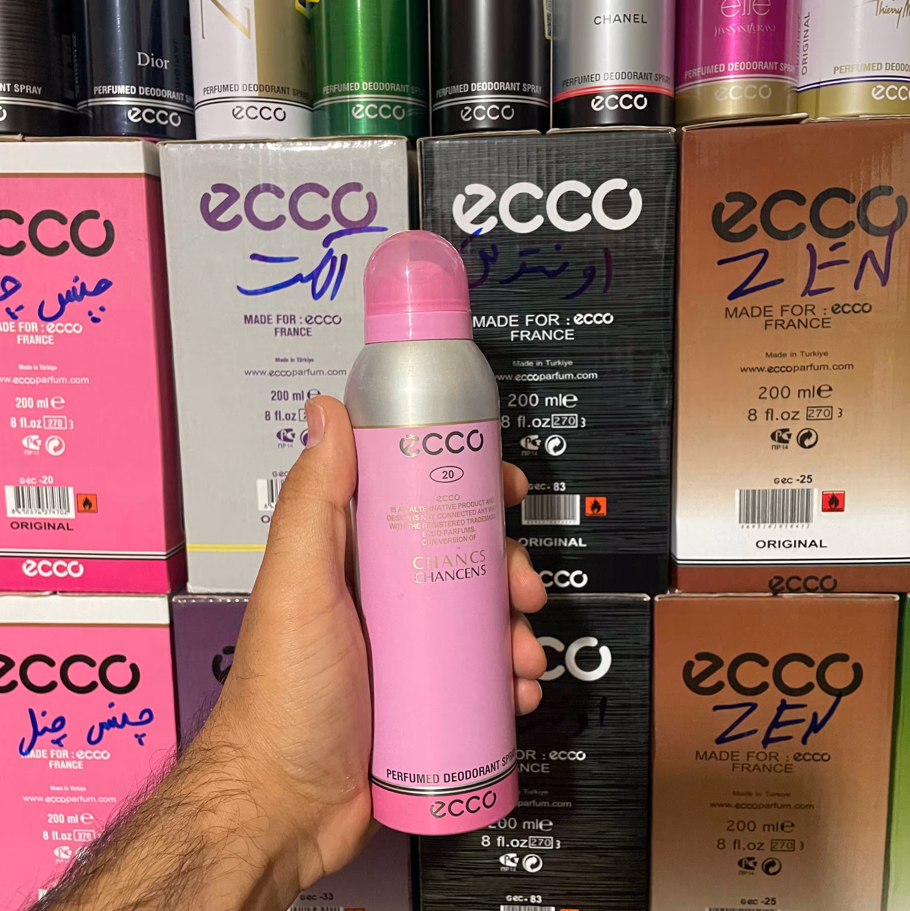 اسپری اکو اصلی مدل چنس چنل CHANCS CHANCENS اورجینال حجم 200 میل ECCO